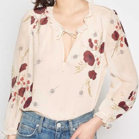 Joie- NWT “Rafaella” Silk Floral Long Sleeve Blouse - Picture 2 of 6